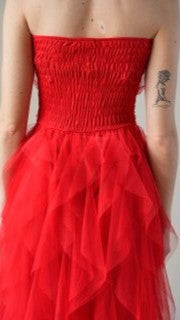 Lokita - Abito lungo in tulle rosso - ART.LOK066/1113/25SSPR