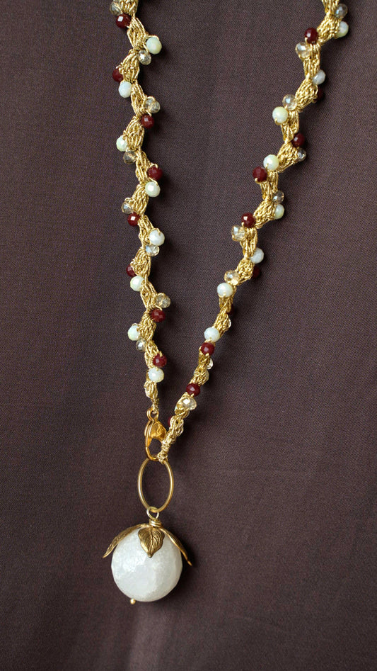 Via Roma - Collana "Treccia" - Bordeaux - Citrine