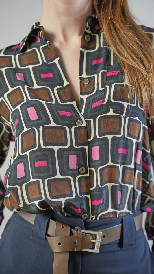 Tensione In - Camicia con stampa geometrica - ART.AI25-2042CAMP