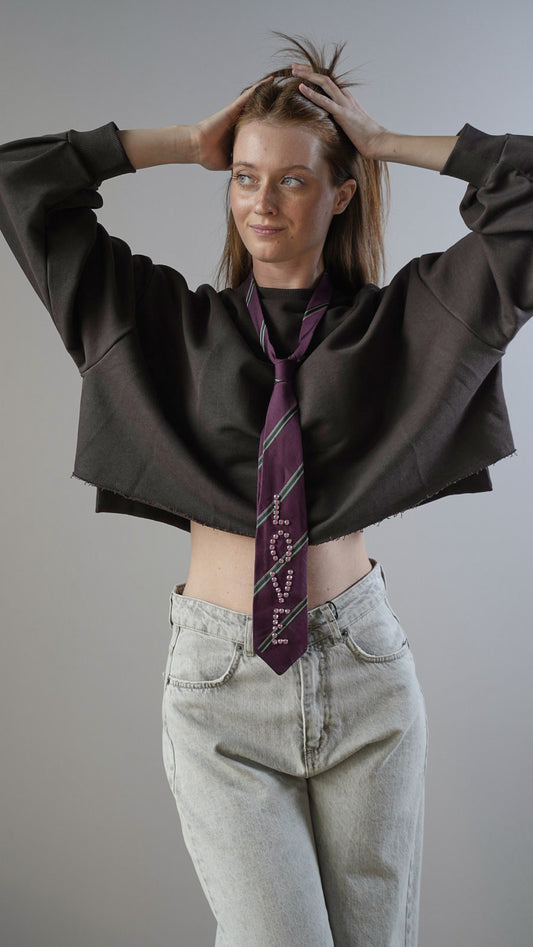 Tensione in - Felpa irregolare con cravatta removibile - ART.36900AI25CAMP