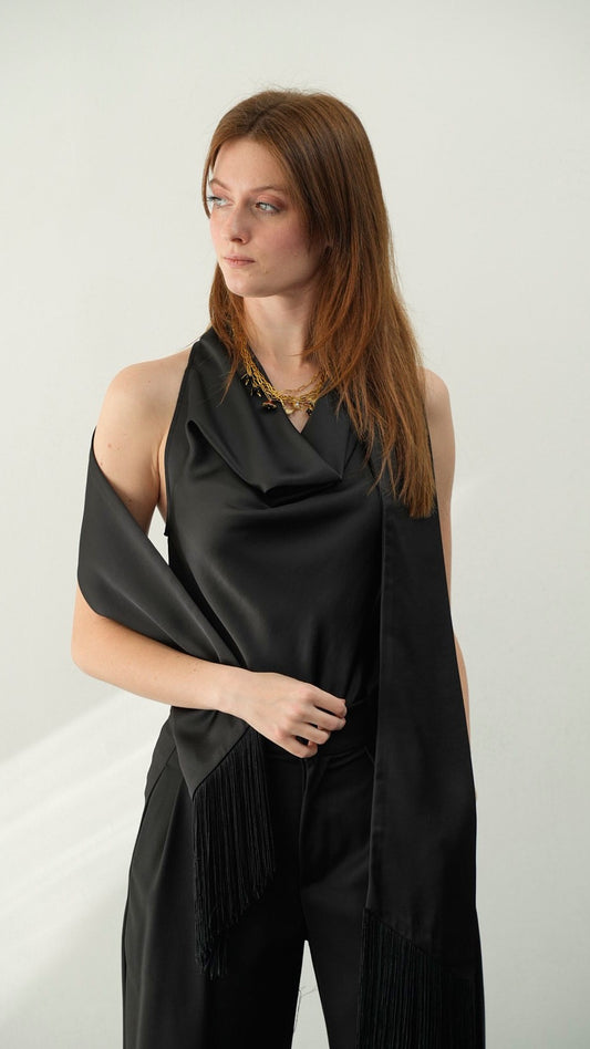 Kontatto - Top sciarpa frange - ART.YM2027F