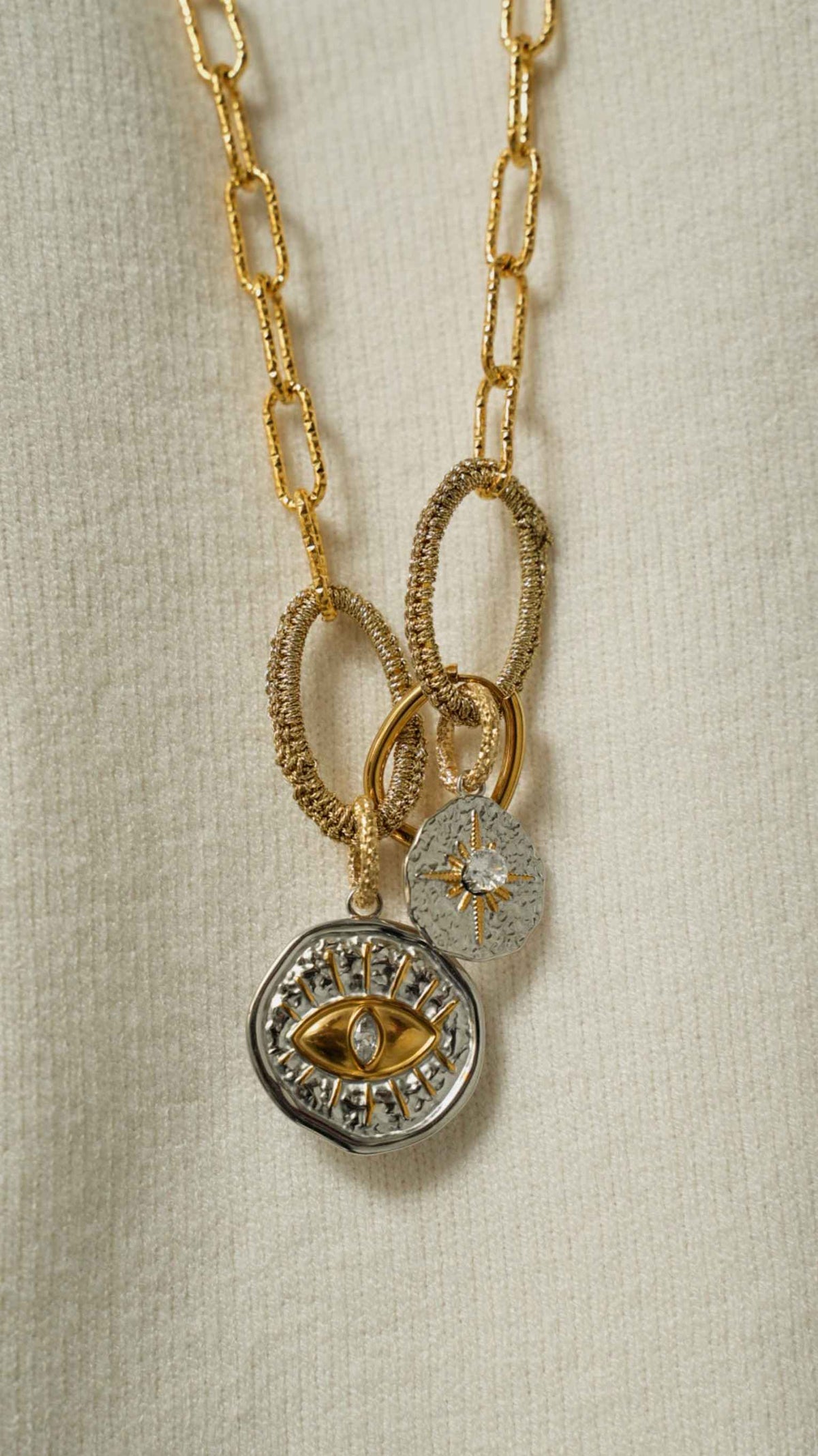 Via Roma - Collana "Occhio Greco" Oro - Argento