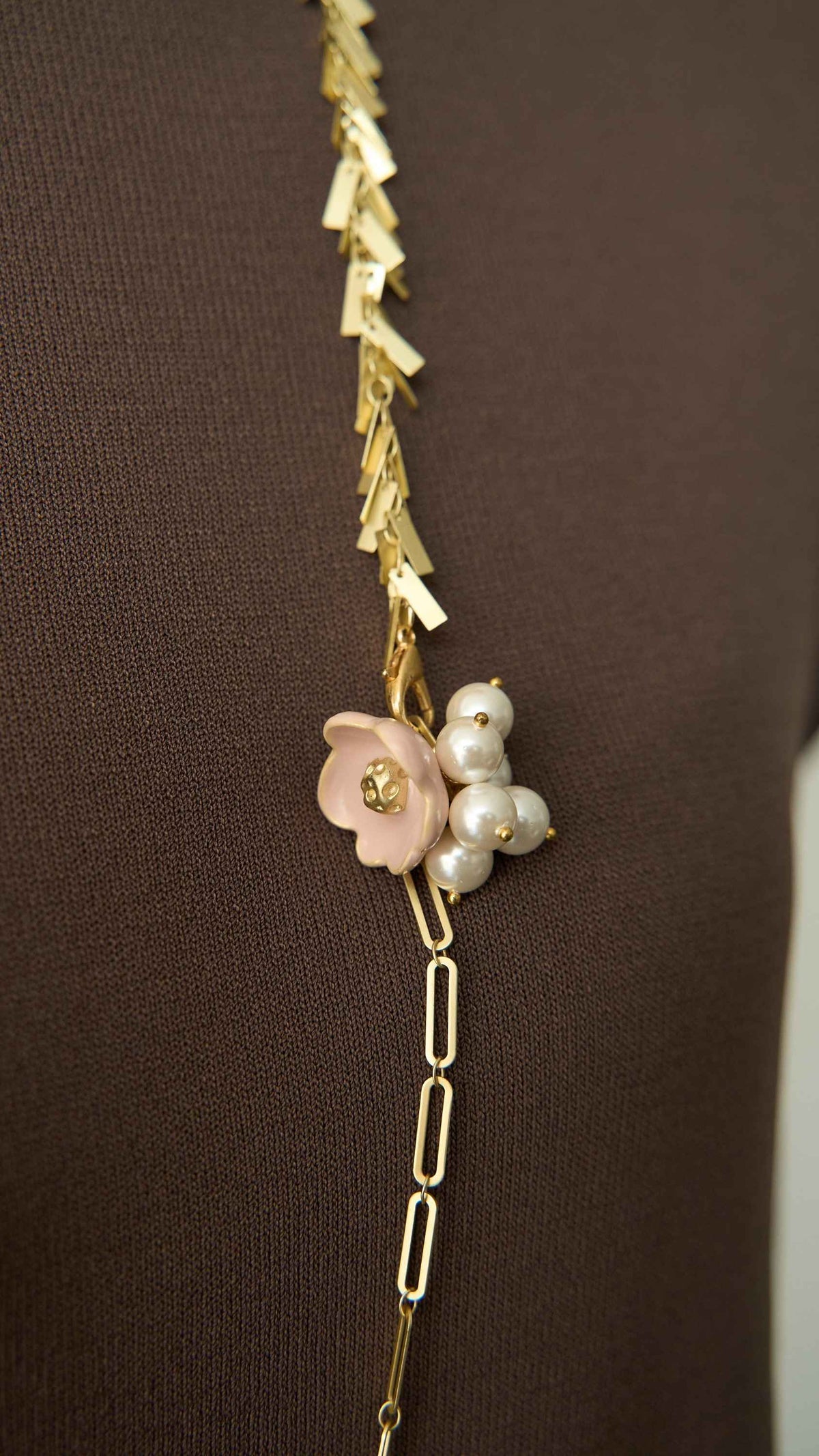 Via Roma - Collana "Trilly" Oro - Rosa - Bianco