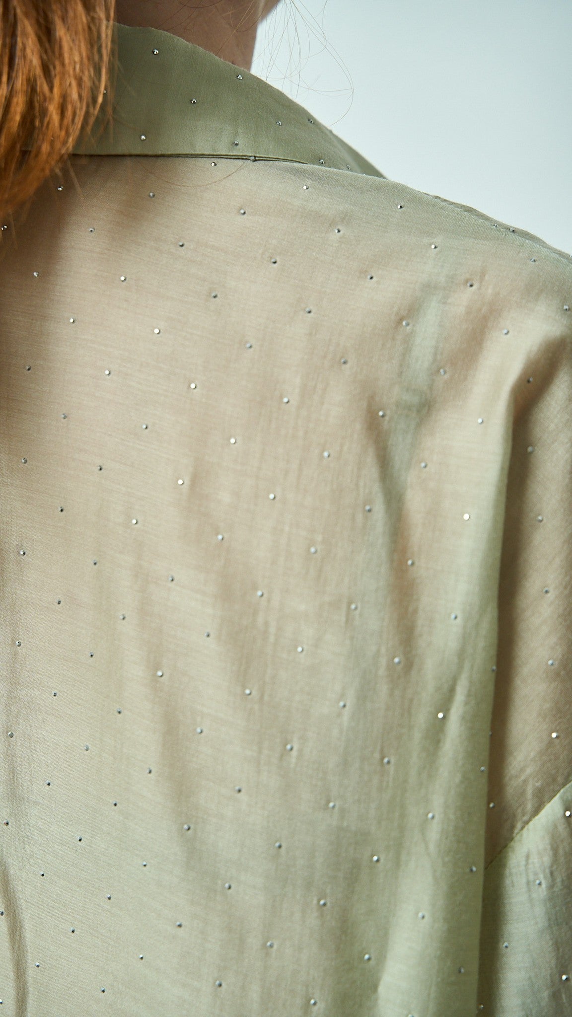 Kontatto - Camicia stondata il lyocell con strass - ART.YM3001C Salvia