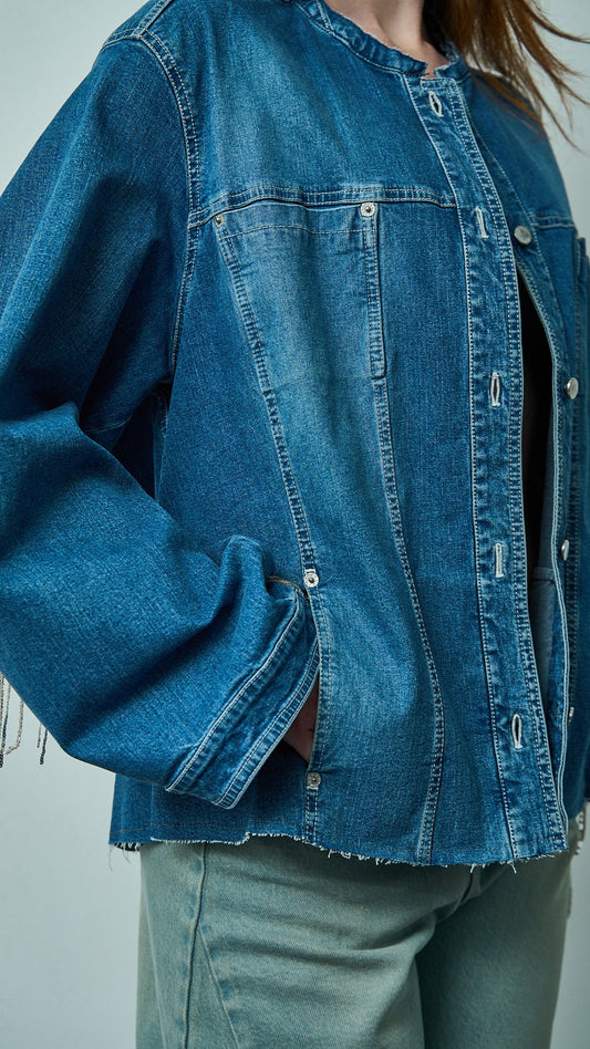 Tensione in - Giacca denim frange paillettes - ART.TEVTA0160PE26