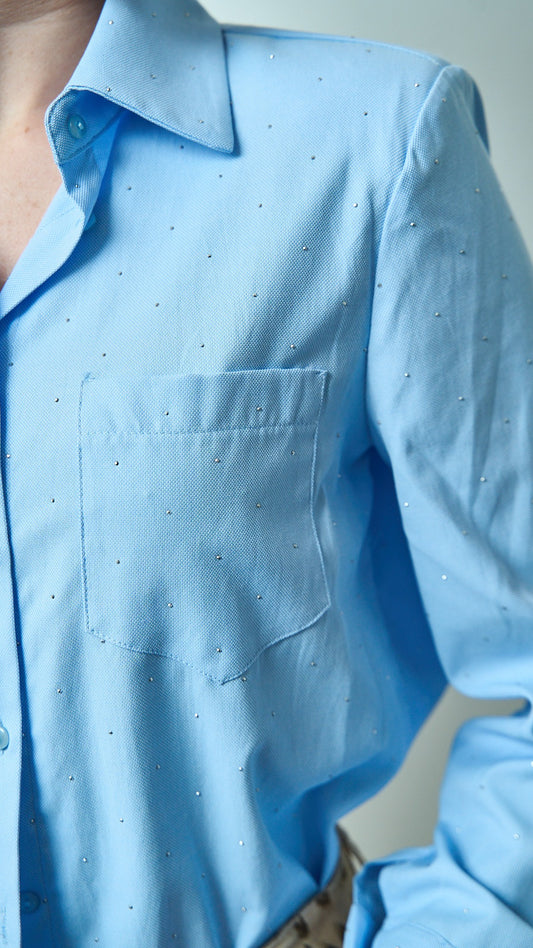 King Kong - Camicia azzurra con strass - ART.SP8SB25