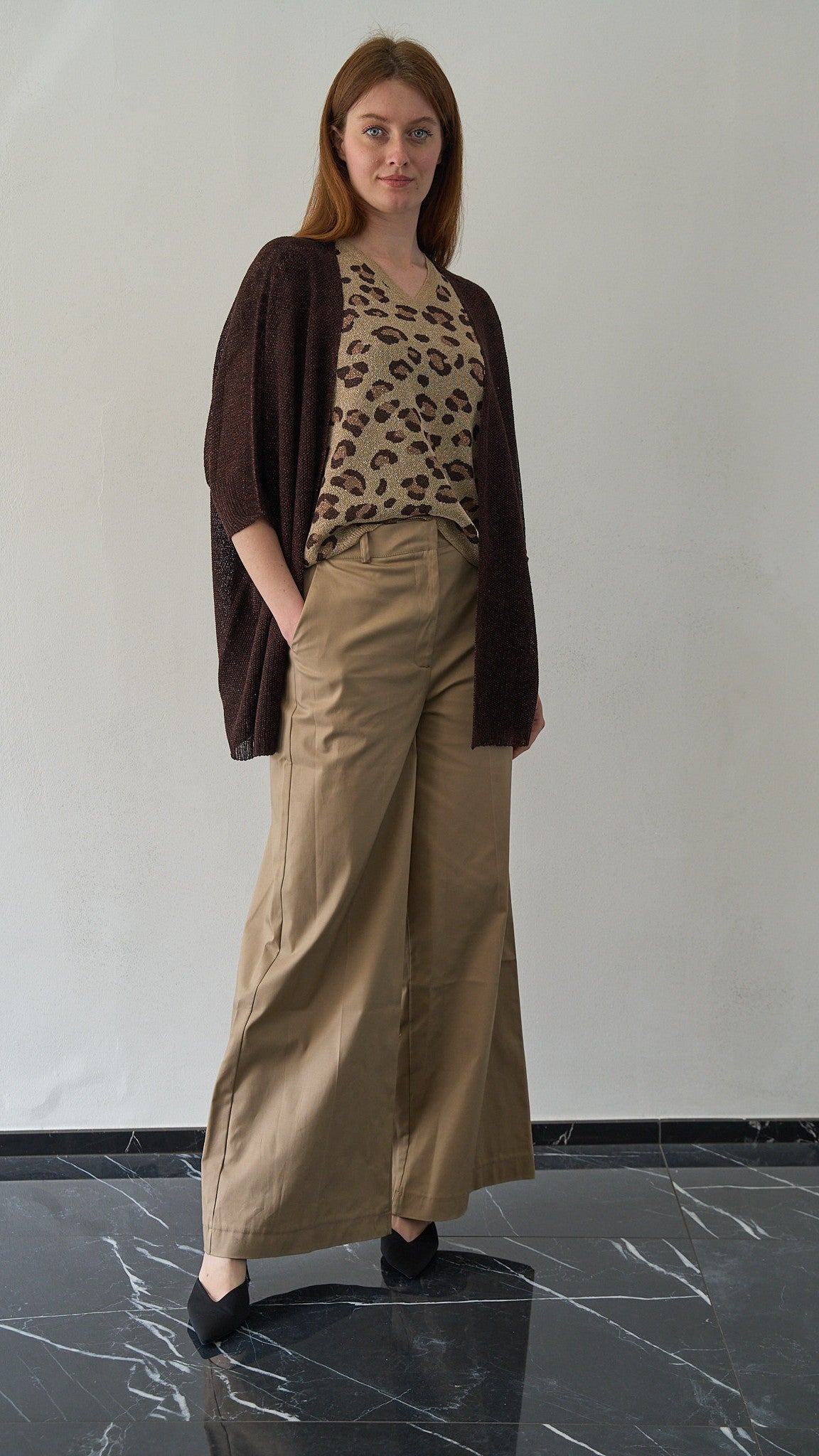 King Kong - Pantalone palazzo in cotone - ART.SP8EG17 Sabbia
