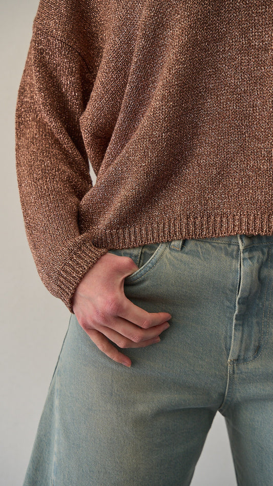 Kontatto - Maglia scollo V lurex - ART.3M1573C Mou