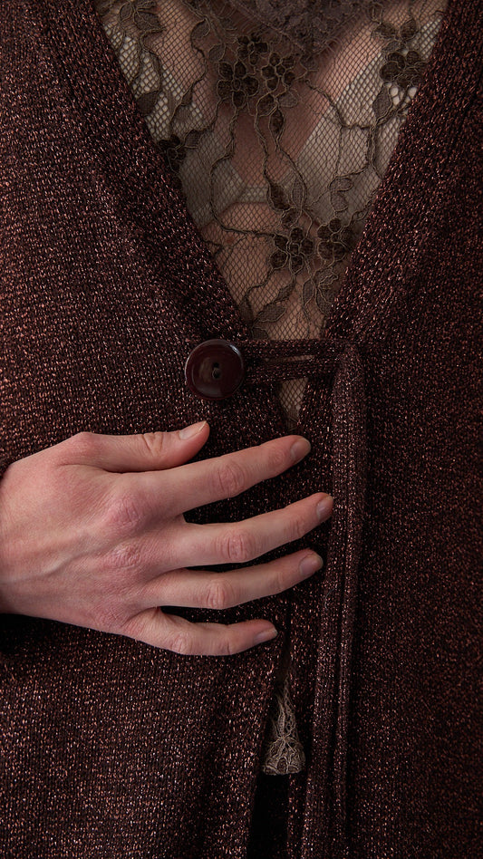 Kontatto - Cardigan lurex ART.3M1585C Moro - Rame lurex