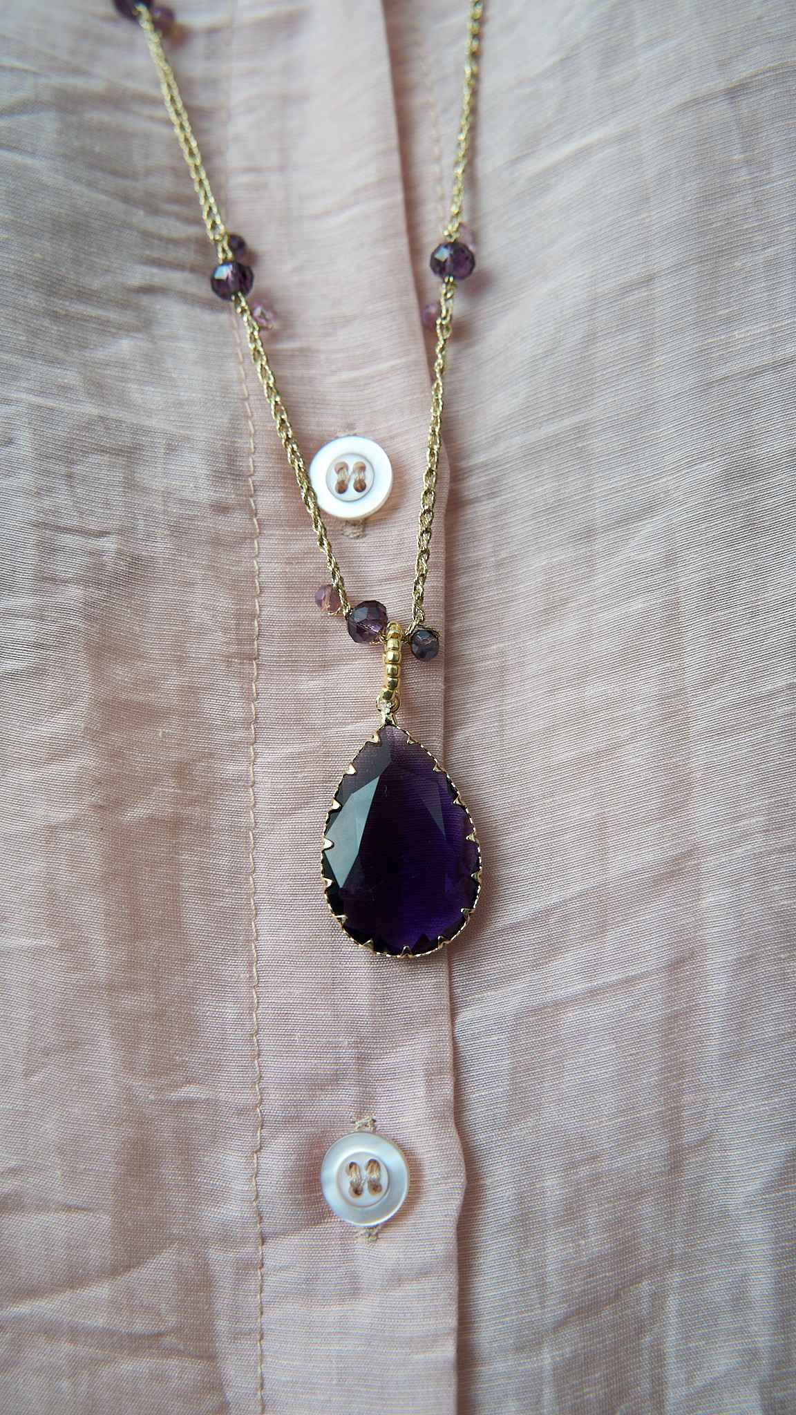Via Roma - Collana "Specchietto" Viola - Rosa