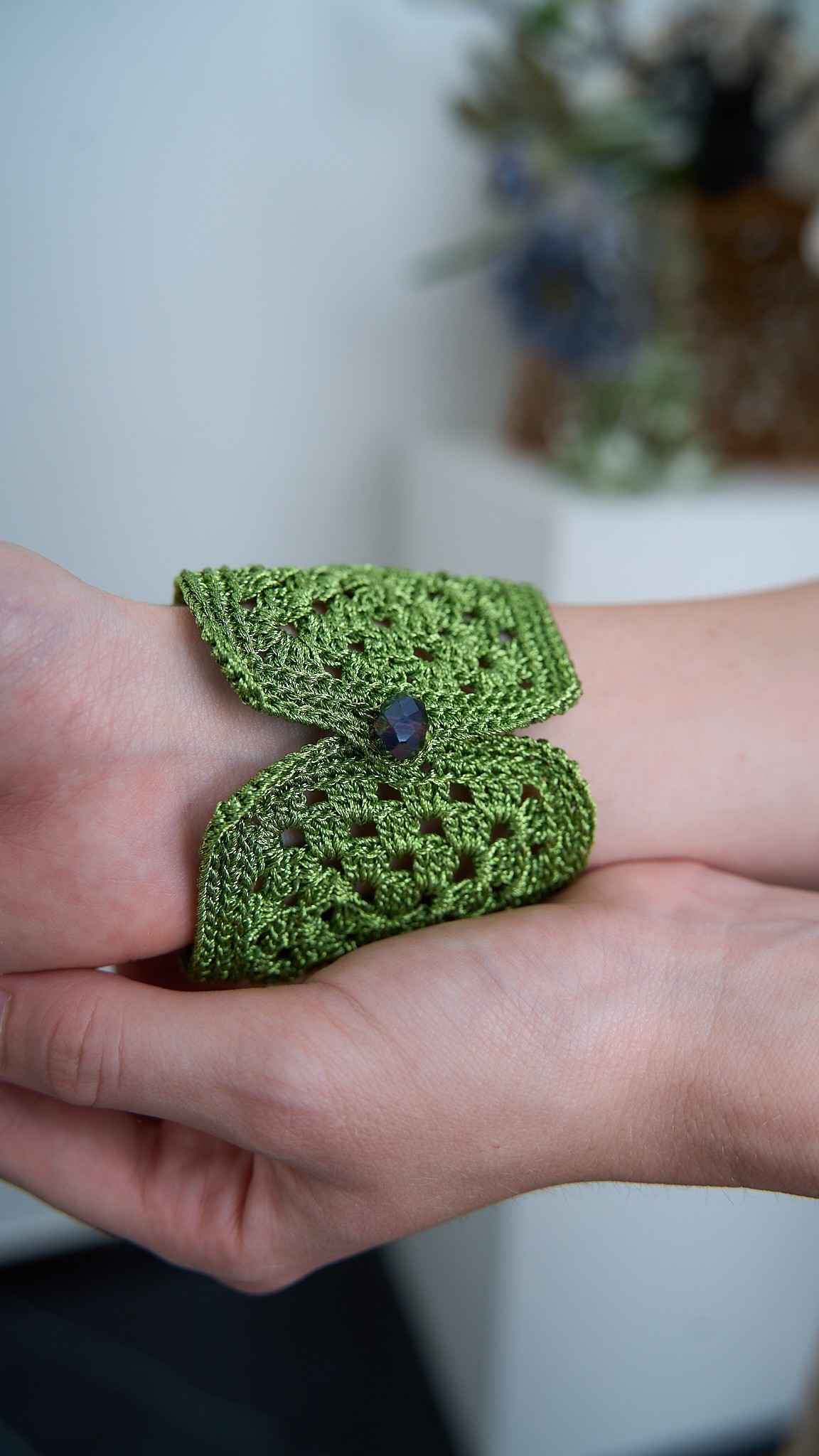 Via Roma - Bracciale "Crochet" Verde