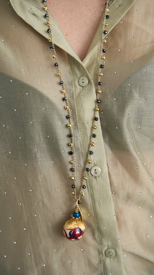 Via Roma - Collana "Giotto" - Bordeaux - Blu Notte - Dorato - Camel