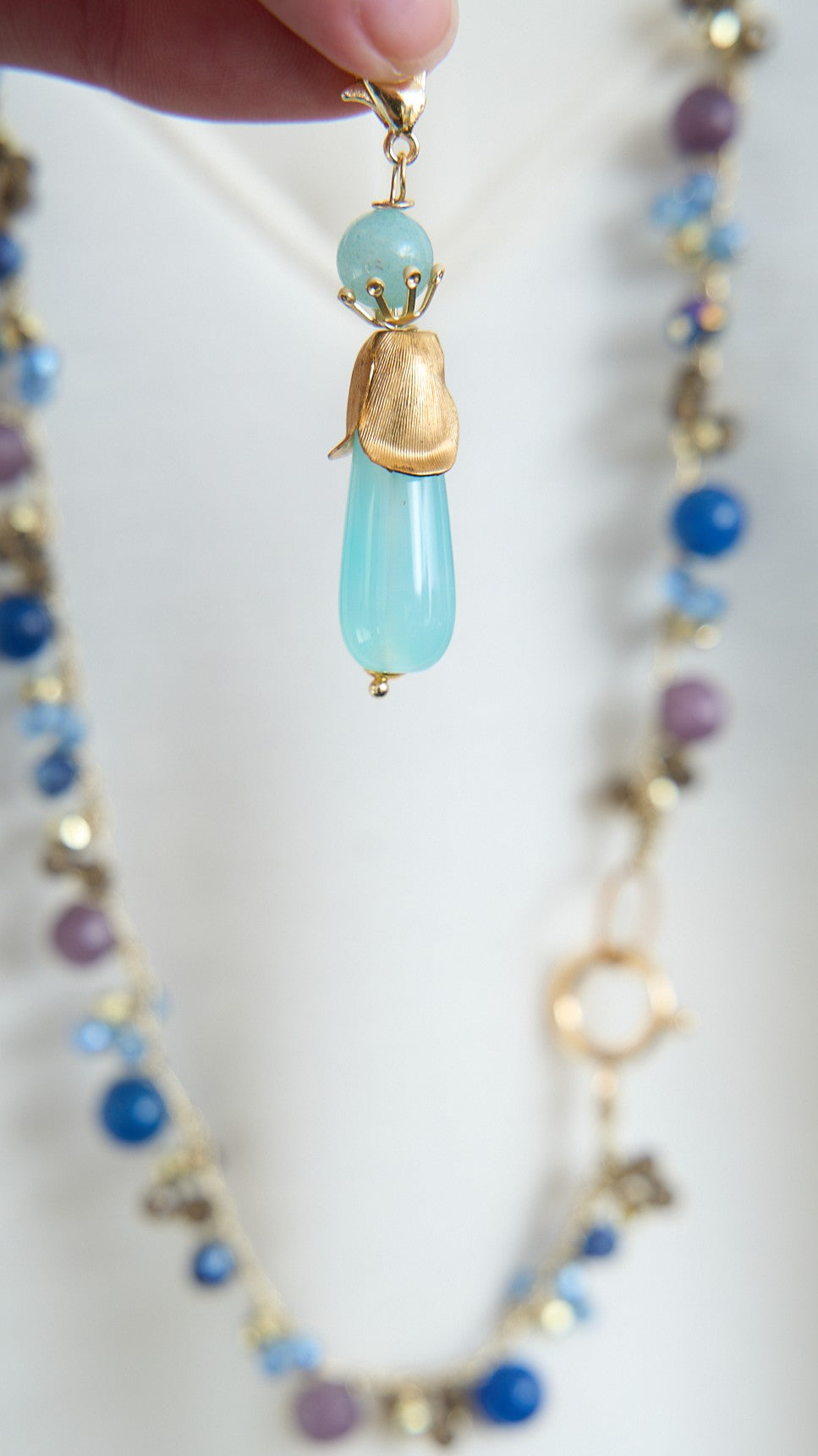 Via Roma - Collana "Francesca" - Blu - Viola - Oro