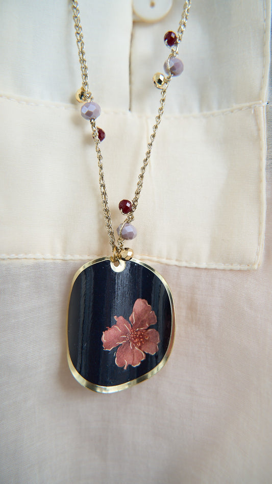 Via Roma - Collana "Ambrosia" - Nero - Bordeaux - Rosa Antico - Lilla - Oro