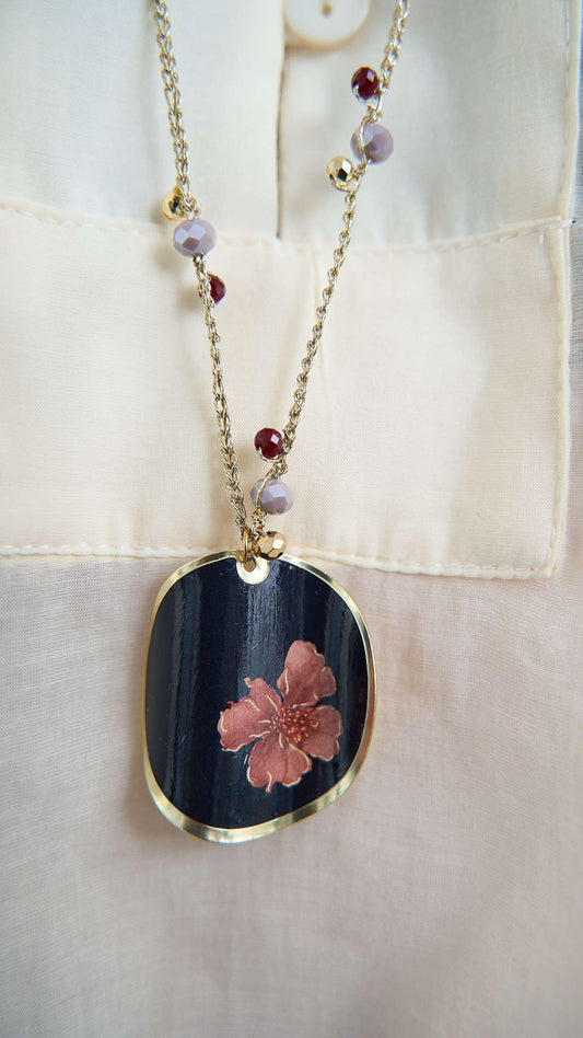 Via Roma - Collana "Ambrosia" - Nero - Bordeaux - Rosa Antico - Lilla - Oro