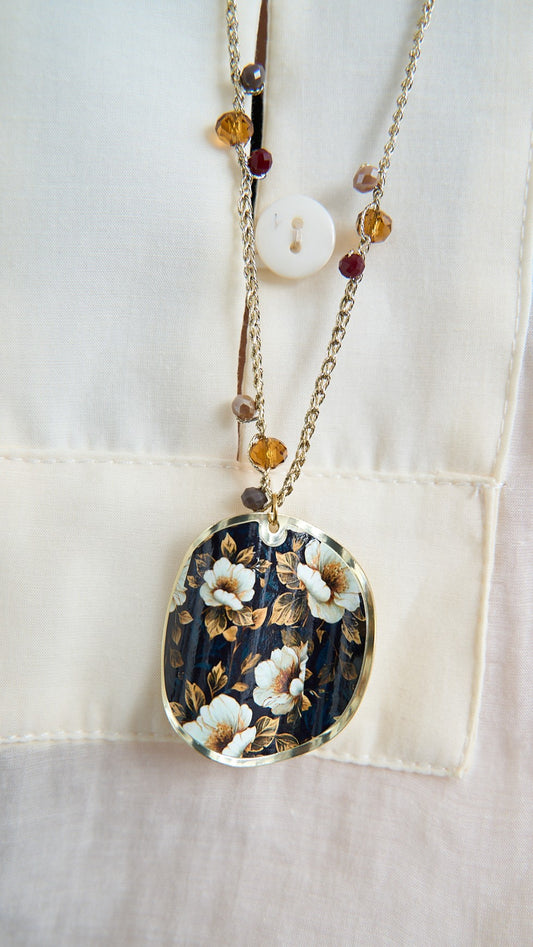 Via Roma - Collana "Ambrosia" - Nero - Avorio - Oro - Ambra - Bordeaux - Tortora - Beige