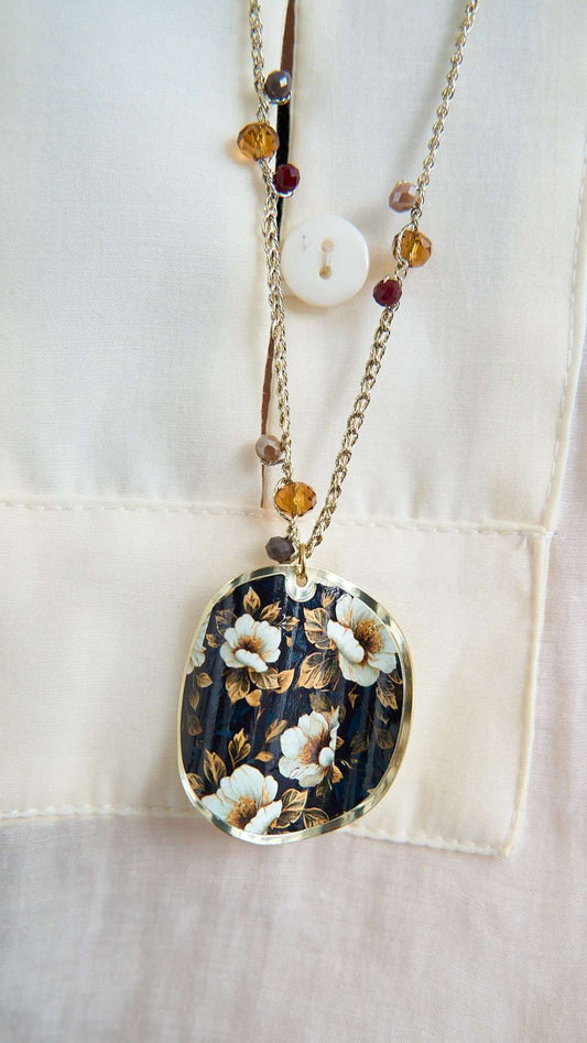 Via Roma - Collana "Ambrosia" - Nero - Avorio - Oro - Ambra - Bordeaux - Tortora - Beige