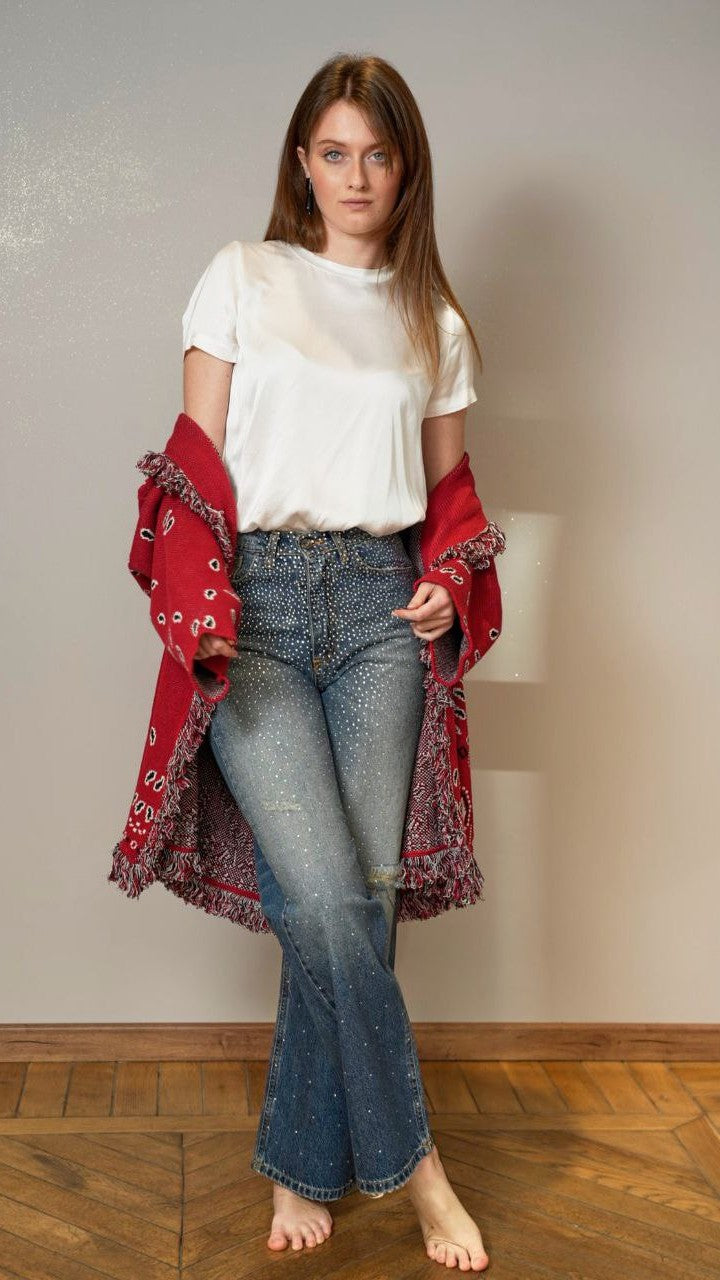 Zahjr - Jeans con strass lavaggio blu - ART.53539712