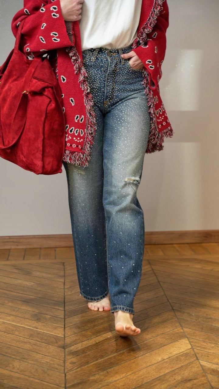 Zahjr - Jeans con strass lavaggio blu - ART.53539712