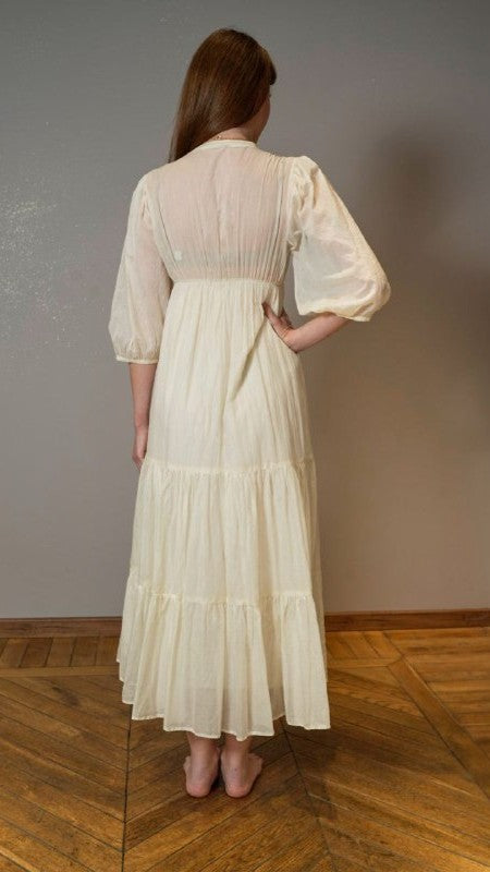 Lokita - Abito avorio in macramé - ART.6822/1016/25