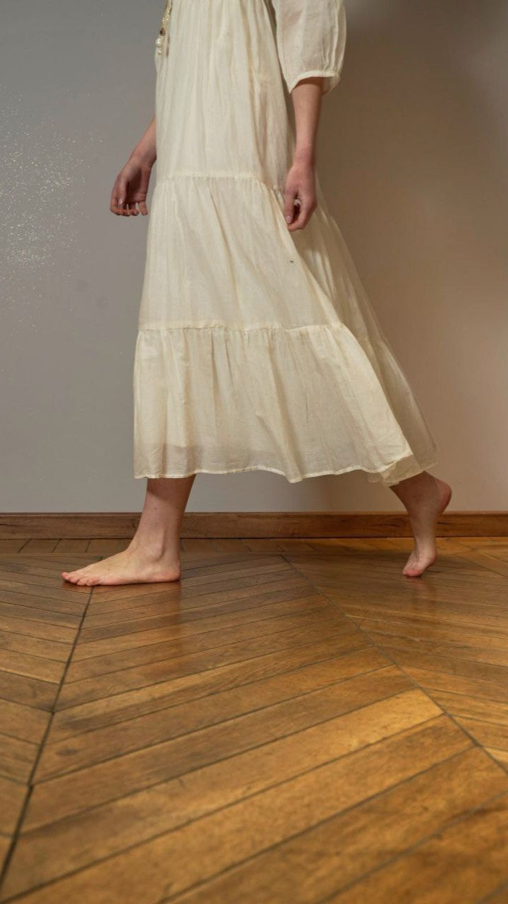 Lokita - Abito avorio in macramé - ART.6822/1016/25