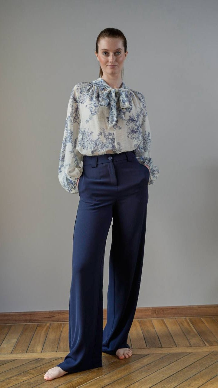 Tensione in - Pantaloni in tinta unita blu - ART.TE25P6102