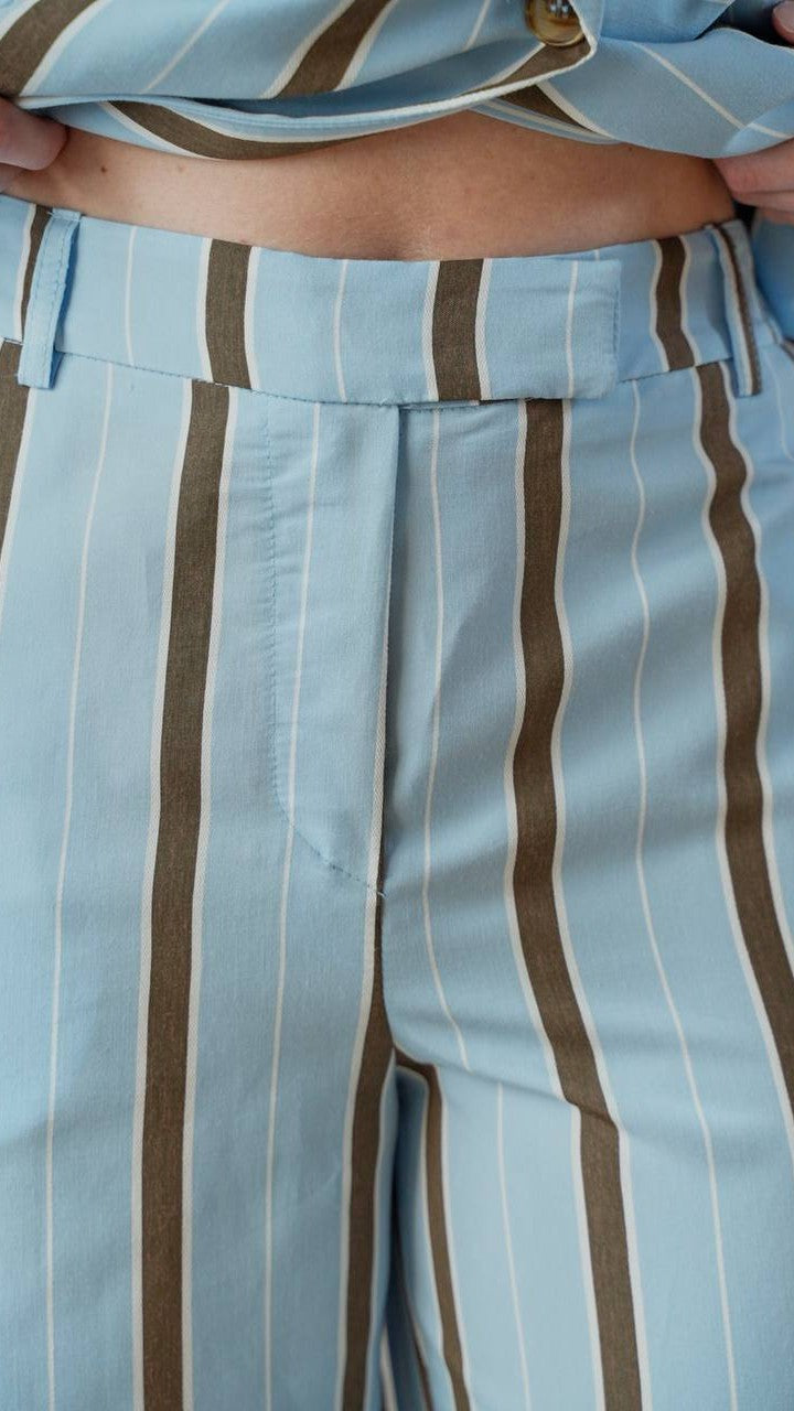Zahjr - Pantaloni fantasia a righe moro e sfondo cielo - ART.53539900