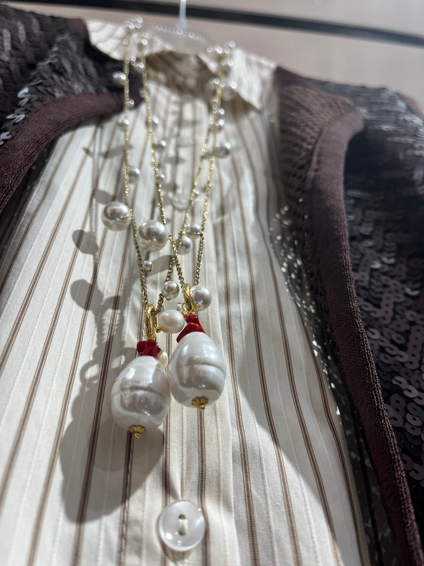 Via Roma - Collana "Perla 2.1" Oro - Bianco - Rosso