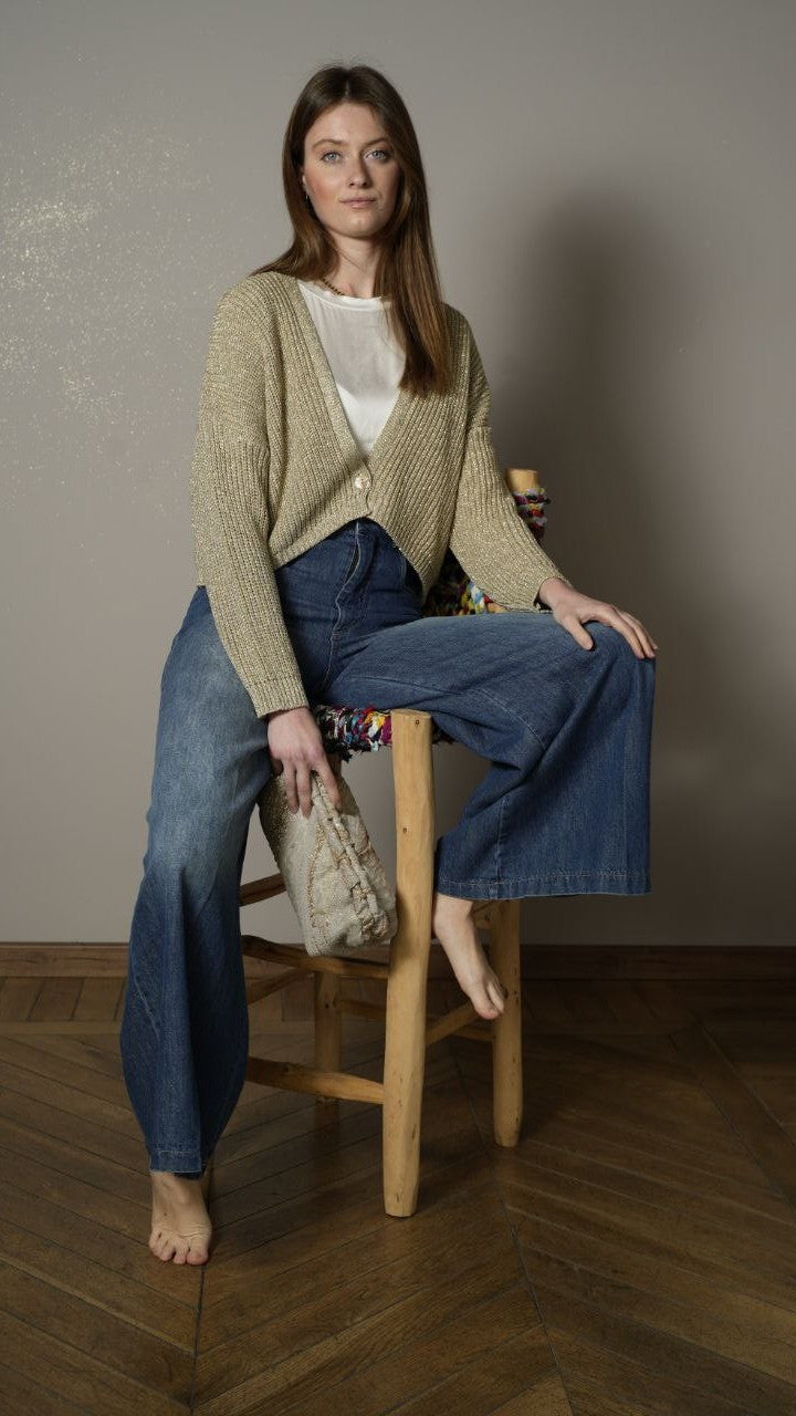 Tensione In - Cardigan lurex dorato - ART. TED76548