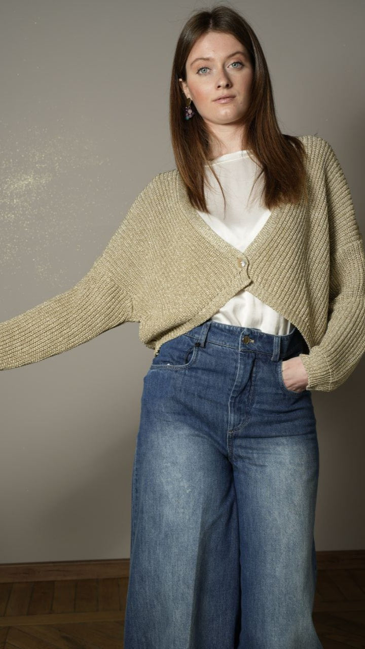Tensione In - Cardigan lurex dorato - ART. TED76548