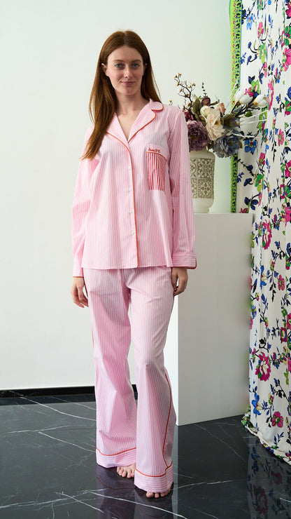 King Kong - Pantaloni a righe - ART.SP8EG41 - Rosso - Rosa - Bianco