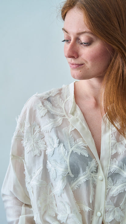 Tensione In - Camicia con applicazioni - ART.S26C106CAMO - Burro