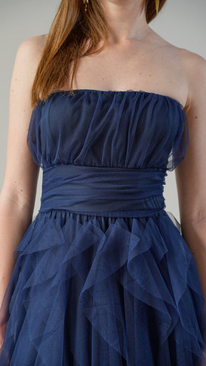 Lokita - Abito lungo in tulle blu - ART.LOK066/1113/25SSPR