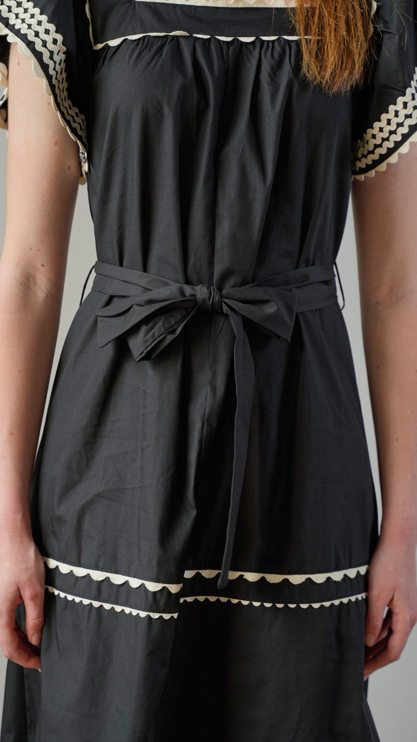 Zahjr - Abito lungo nero con dettagli in pizzo - ART.53539937