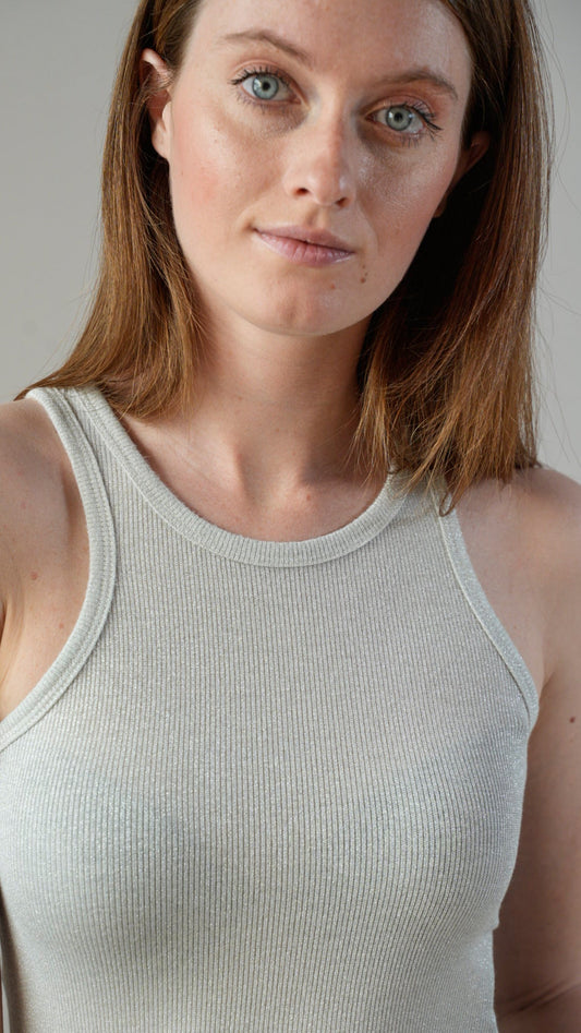 Lokita - Canotta lurex color avorio - ART.LOK19586/1191/MAS3