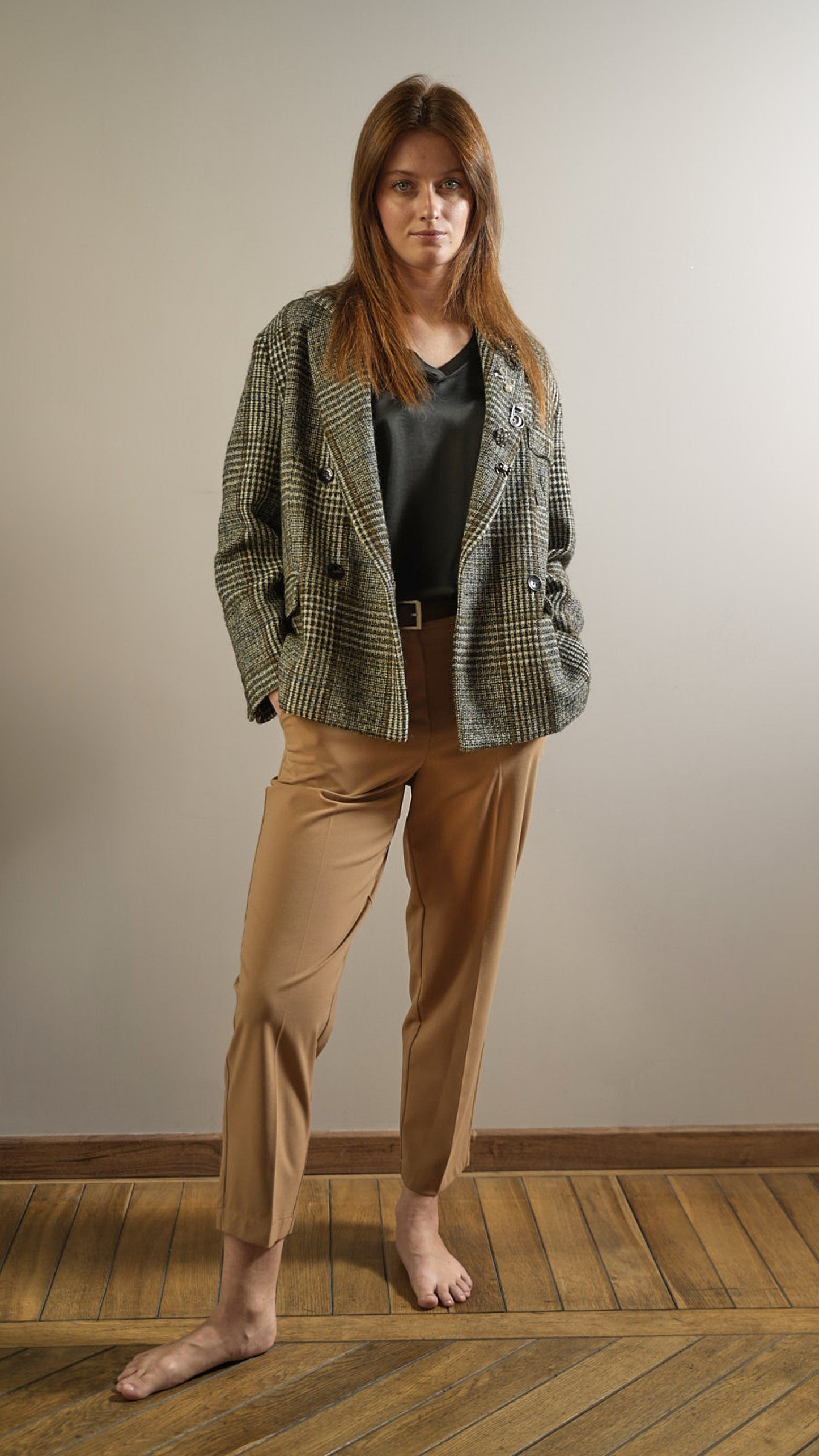 Tensione In - Blazer a quadri con spille removibili - ART.26B122AI25CAMP