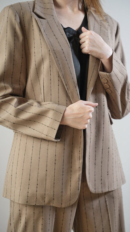 Tensione In - Blazer beige gessato nero - ART.26B131AI25CAMP