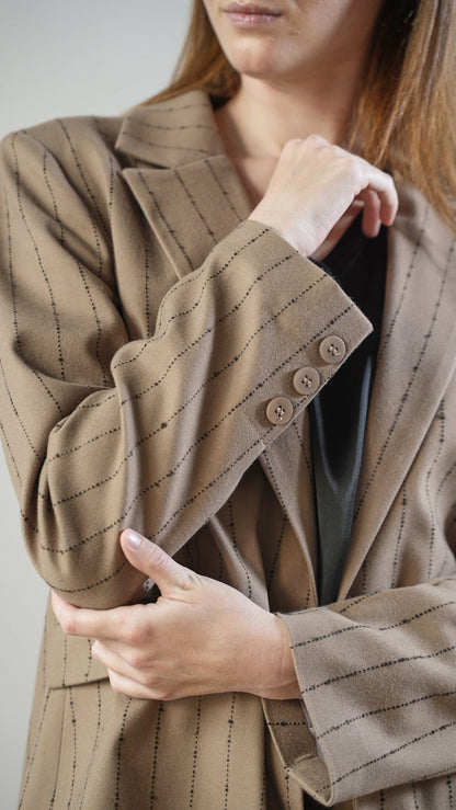 Tensione In - Blazer beige gessato nero - ART.26B131AI25CAMP