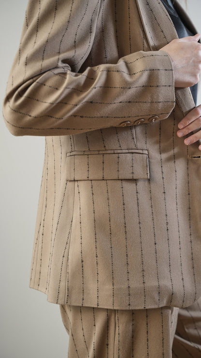 Tensione In - Blazer beige gessato nero - ART.26B131AI25CAMP