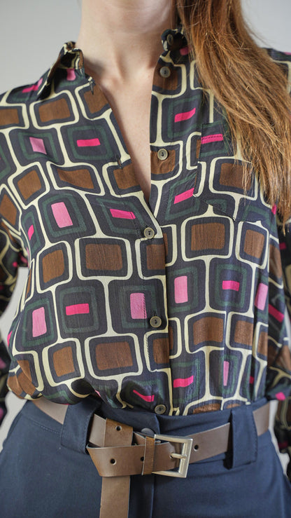 Tensione In - Camicia con stampa geometrica - ART.AI25-2042CAMP