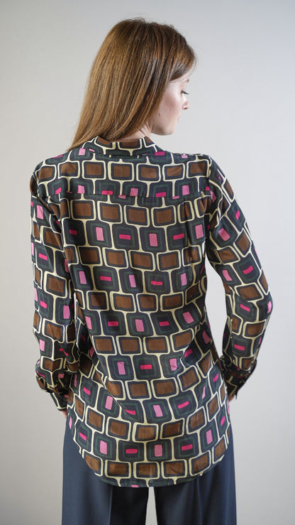 Tensione In - Camicia con stampa geometrica - ART.AI25-2042CAMP