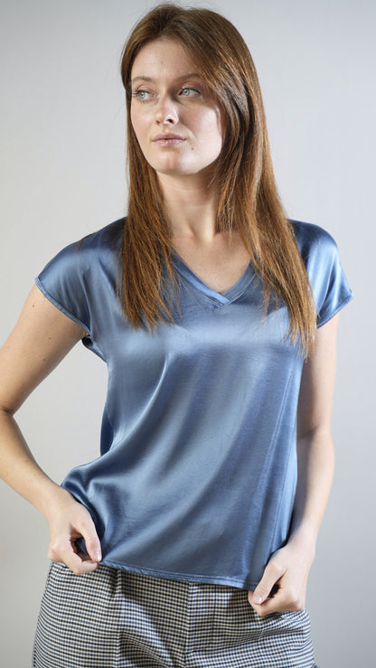 Lokita - T-shirt scollo a V raso stretch - ART.LOK23175/1175/25FWPR