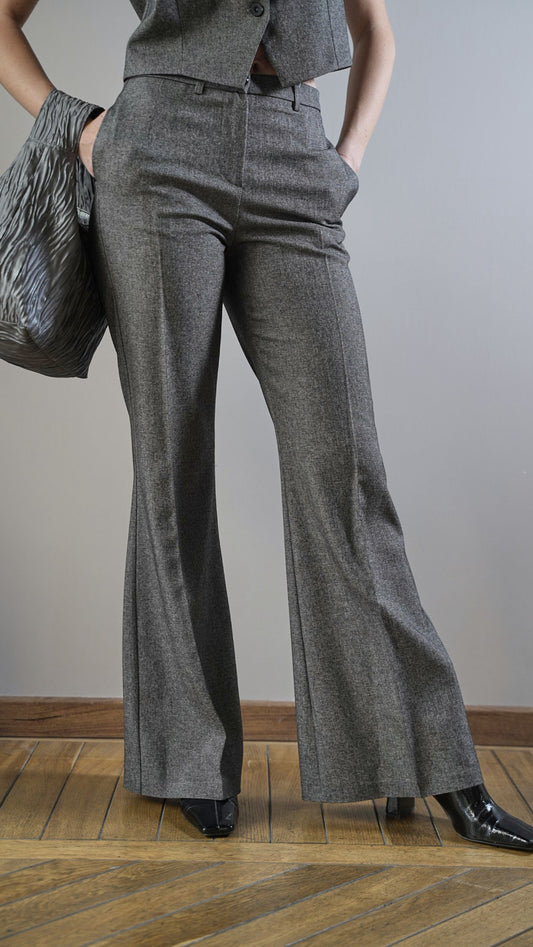Lokita - Pantaloni flare in tessuto strutturato - ART.LOK2391/180/25FWPR