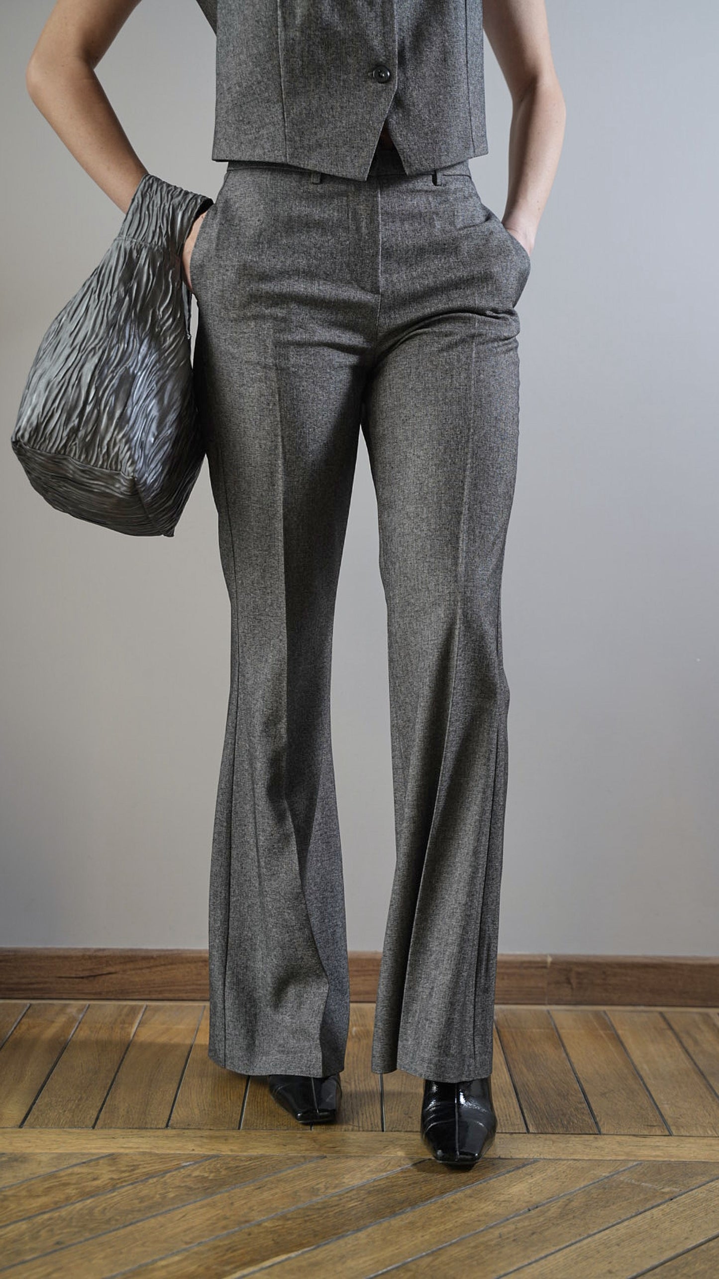 Lokita - Pantaloni flare in tessuto strutturato - ART.LOK2391/180/25FWPR