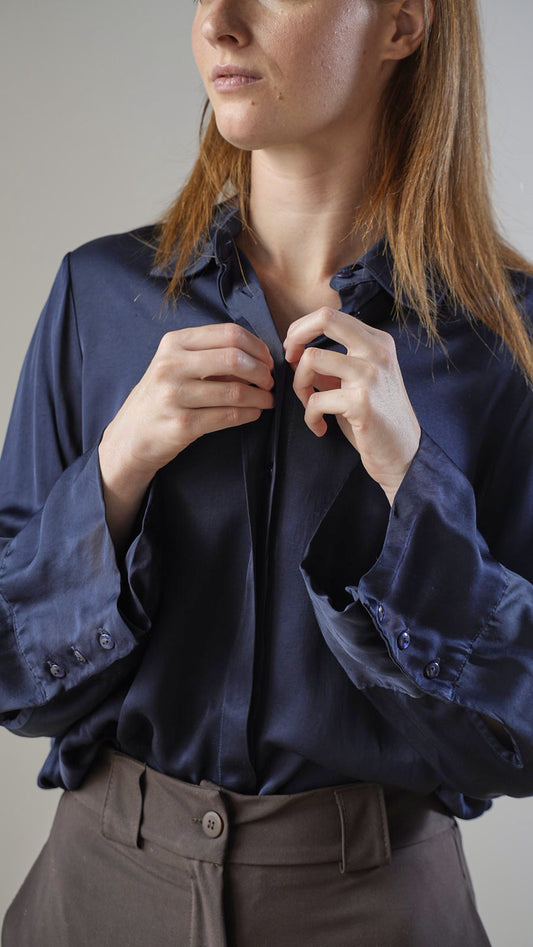 Tensione In - Camicia tinta unita blu - ART.4452V47