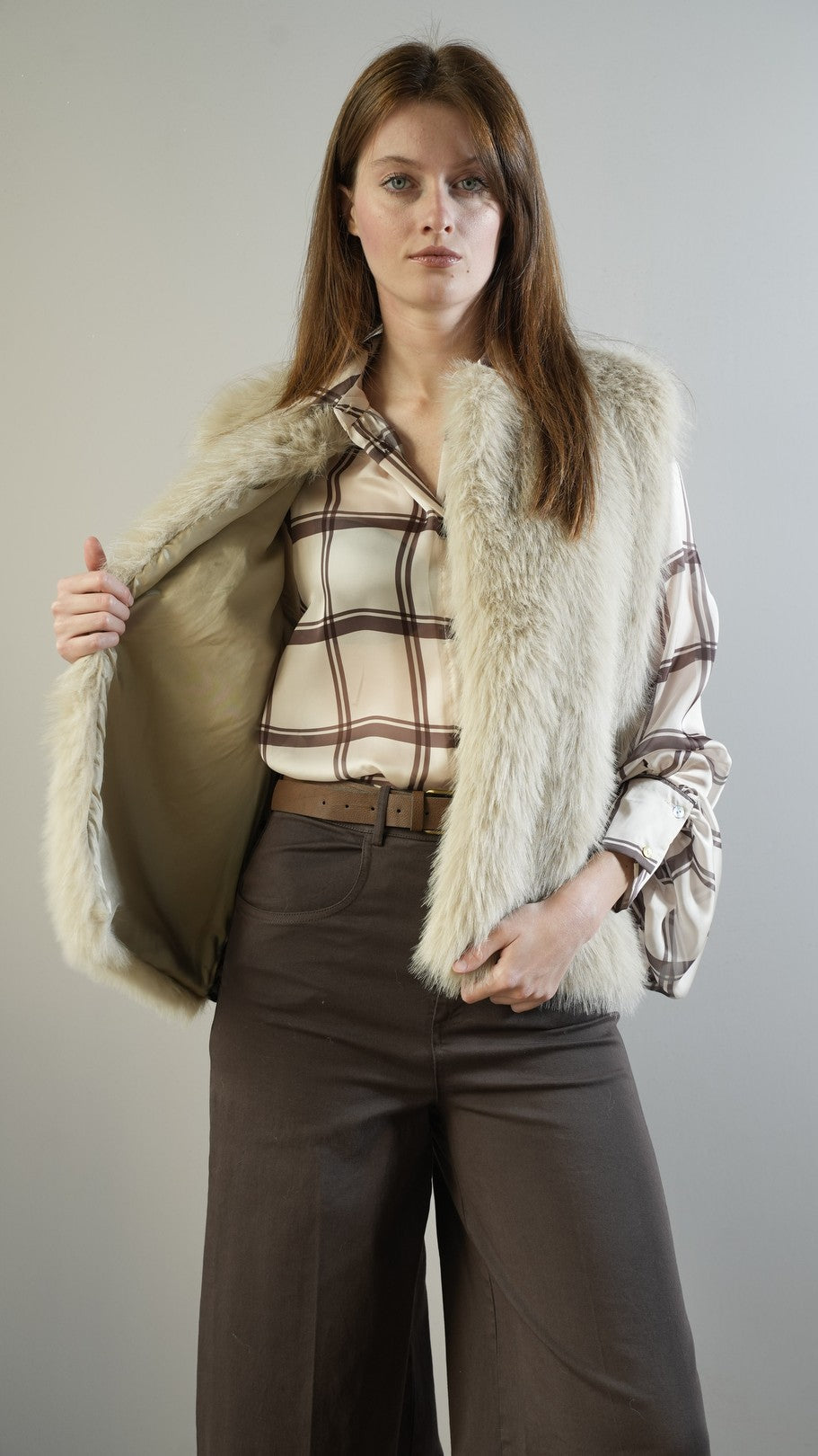 Tensione In - Gilet in pelliccia e tessuto - ART.W5HMG81A400