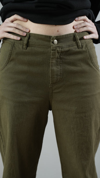 Kontatto - Pantaloni dritti con cucitura laterale sul polpaccio - ART.FW100N