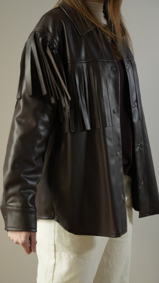 Kontatto - Cappottino con frange in ecopelle imbottito - ART.MA4034N