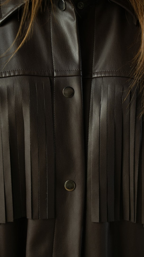 Kontatto - Cappottino con frange in ecopelle imbottito - ART.MA4034N