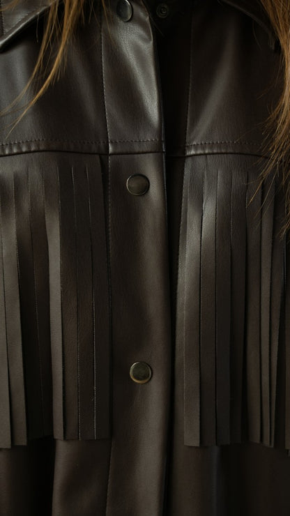 Kontatto - Cappottino con frange in ecopelle imbottito - ART.MA4034N